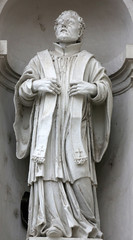 Statue of Saint, Church of the nine choirs of angels is a 1386-1403 established church in Vienna, Austria