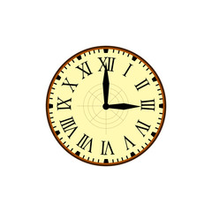 Vintage Clock - Vector Graphic with hour and minute watch hand