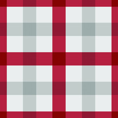 Seamless plaid tablecloth pattern background, red, vector illustration