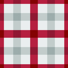 Seamless plaid tablecloth pattern background, red, vector illustration