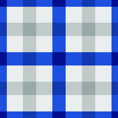 Seamless plaid tablecloth pattern background, blue, vector illustration