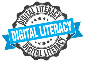 digital literacy stamp. sign. seal