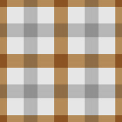 Seamless plaid tablecloth pattern background, light brown,  illustration