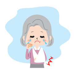 An old woman with a fracture