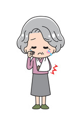 An old woman with a fracture