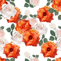 Roses seamless pattern -vector