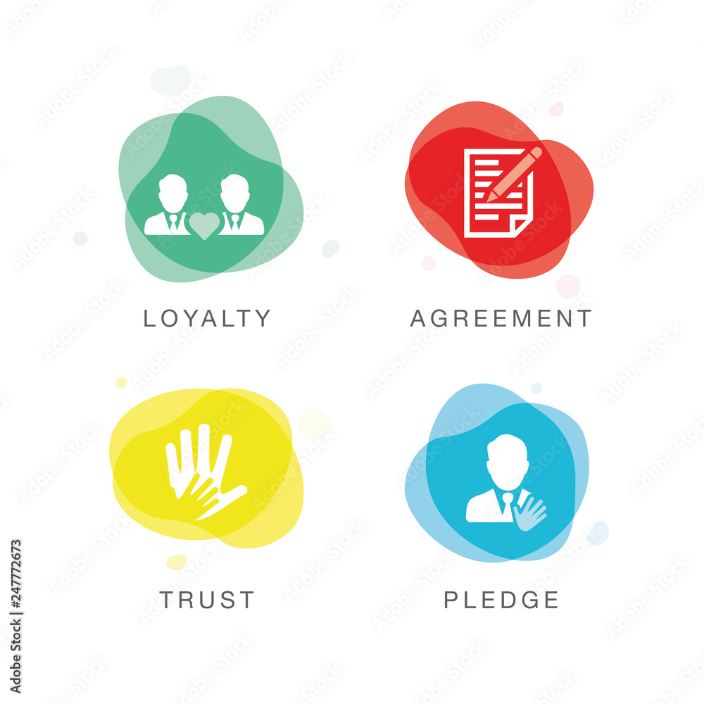 Poster commitment icon set