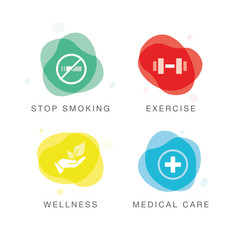 HEALTHY LIFESTYLE ICON SET