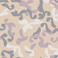 Urban UFO camouflage of various shades of beige, blue, purple and white colors