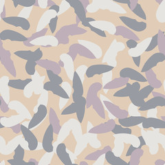 Urban UFO camouflage of various shades of beige, blue, purple and white colors