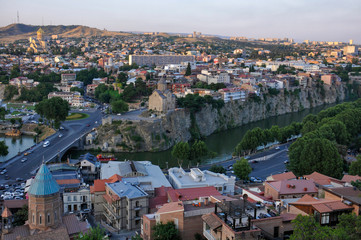 Obraz premium Aerial view of Tbilisi