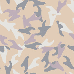 Urban UFO camouflage of various shades of beige, blue, purple and white colors