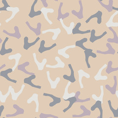 Urban UFO camouflage of various shades of beige, blue, purple and white colors