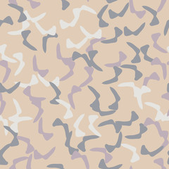 Urban UFO camouflage of various shades of beige, blue, purple and white colors