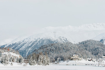 St. Moritz, Muottas Muragl, St. Moritzersee, Stazerwald, Oberengadin, Alpen, Graub&uuml;nden, Winter, Wintersport, Schweiz