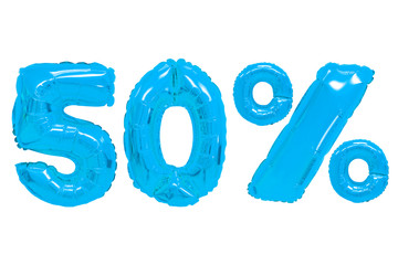 fifty percent from balloons blue color