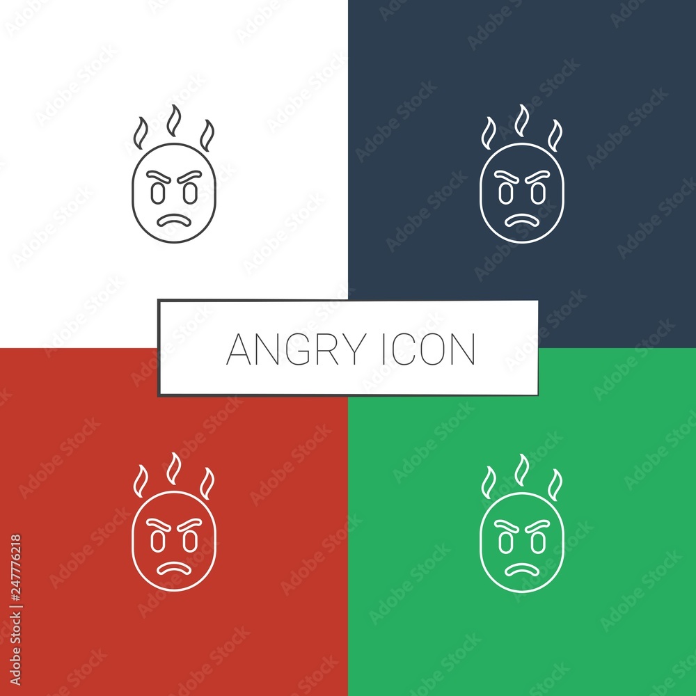 Poster angry icon white background