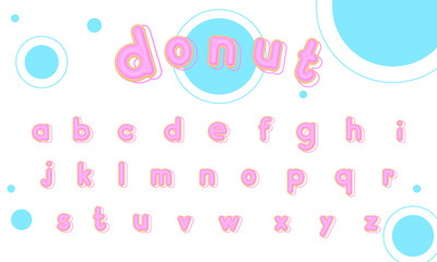 Sweet donut font lowercase vector