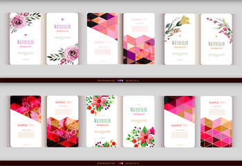 Abstract geometric business card Set. 