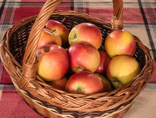 fresh apples in a basket