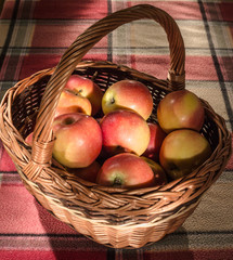 fresh apples in a basket