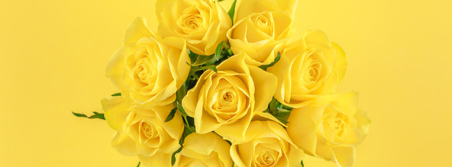 Fresh yellow roses bouquet