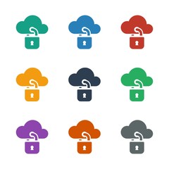 cloud protection icon white background