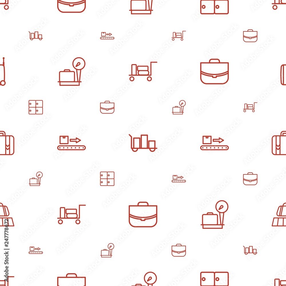 Poster baggage icons pattern seamless white background