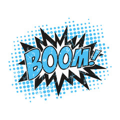 Boom, comic book style, speech bubble, explosion