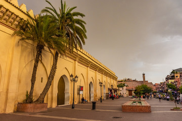 MARRAKECH, MOROCCO, 31 AUGUST 2018: street view of Marrakech