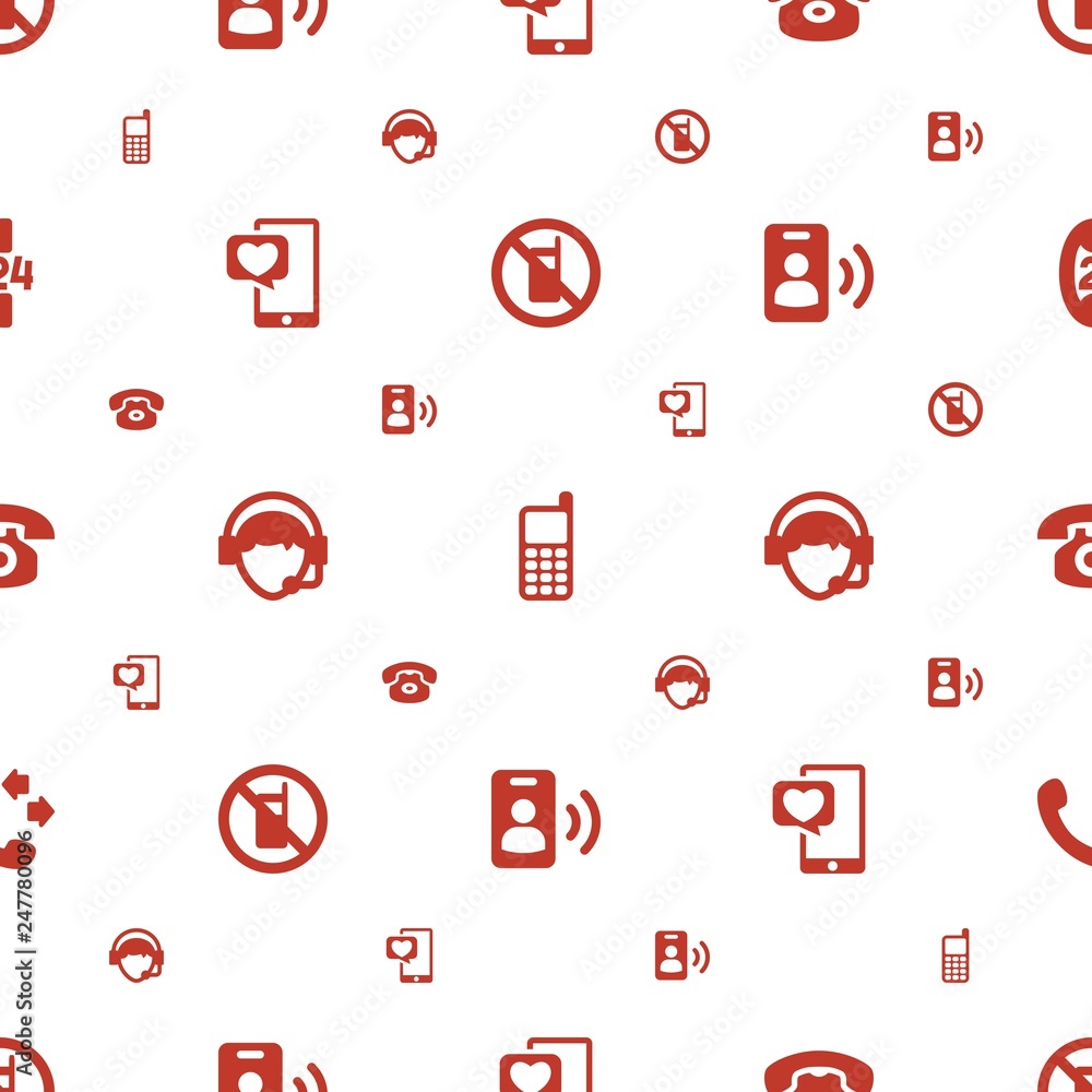Poster telephone icons pattern seamless white background