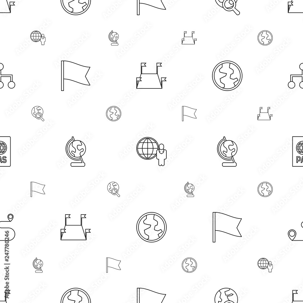 Poster map icons pattern seamless white background
