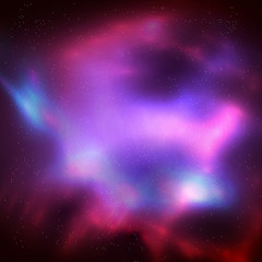 Cosmic Galaxy Background with nebula, stardust and bright shining stars. vector abstract illutration.