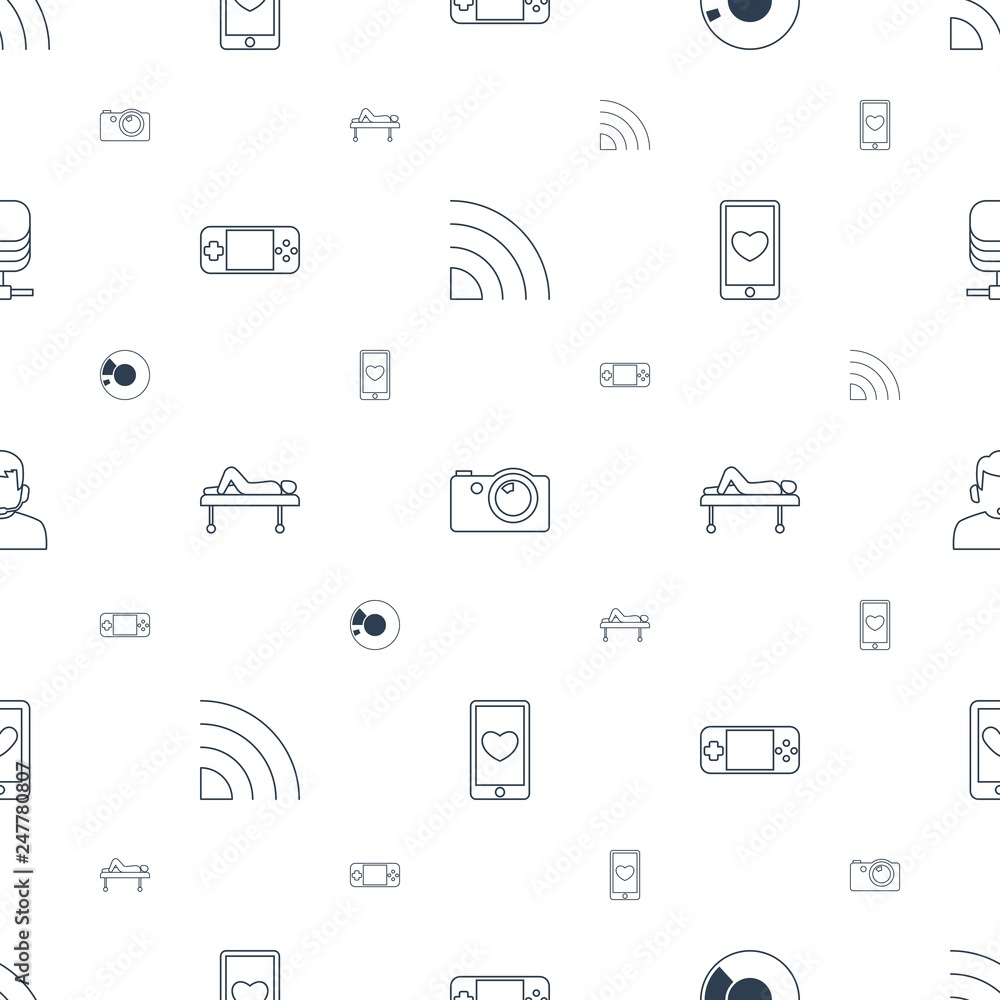 Poster device icons pattern seamless white background