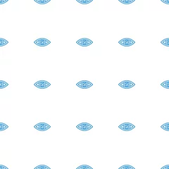 Foto op Plexiglas Ogen oog pictogram patroon naadloze witte achtergrond