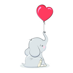Valentine elephant with heart
