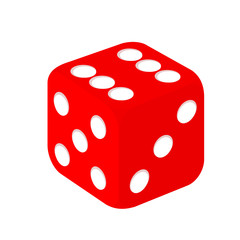 Detailed Casino Red Gambling Dice Vector Graphic 