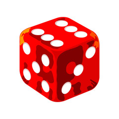 Detailed Casino Red Gambling Dice Vector Graphic 