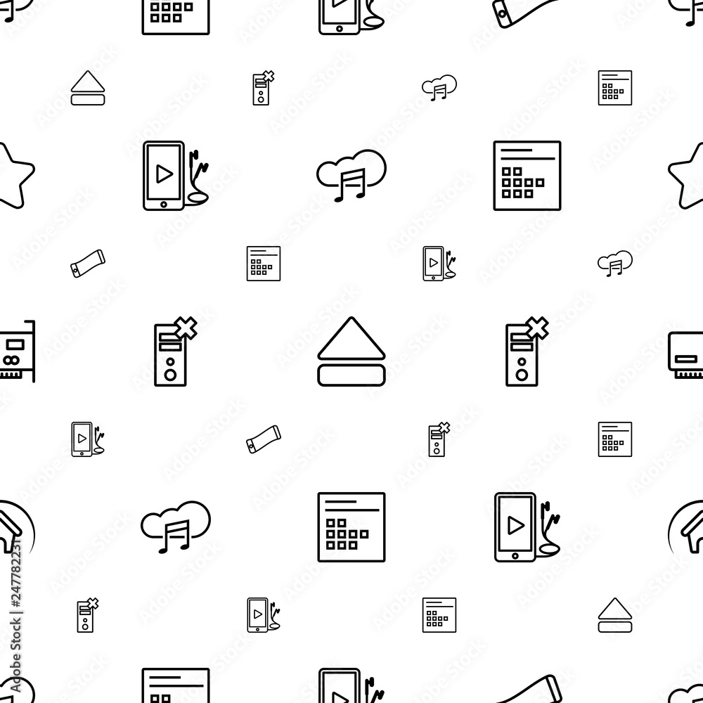 Poster mobile icons pattern seamless white background