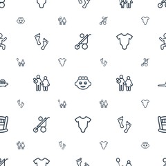 baby icons pattern seamless white background