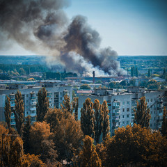 huge and terrible fire in the bedroom neighborhood of the city