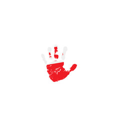 Tonga flag and hand on white background. Vector illustration