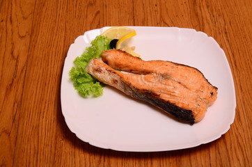 Fried king mackerel fish.