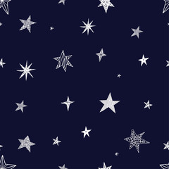 Cute stars. Seamless vector pattern. Seamless pattern can be used for wallpaper, pattern fills, web page background, surface textures.