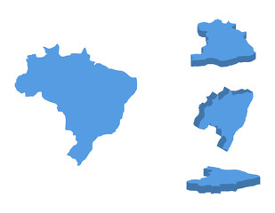 Brazil isometric map vector illustration, country isolated on a white background.