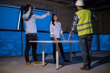 Fototapeta premium business people in group, architect and engineer on construction site