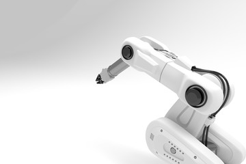 3d white arm robot