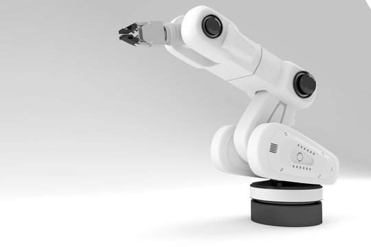 3d white arm robot