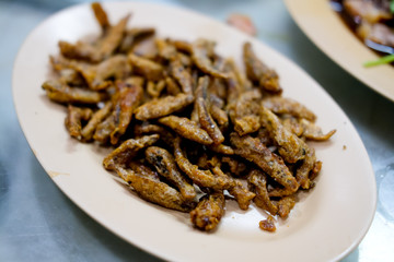 Crispy deep fried small fish
