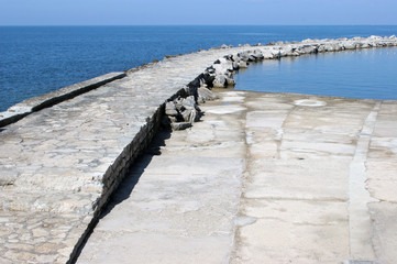 A big pier on the adriatic sea
